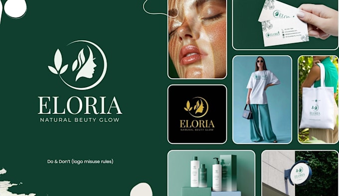 create skin care label, cosmetic logo and makeup packaging design