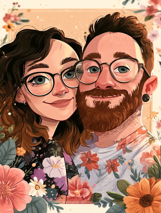 draw couple portrait illustration