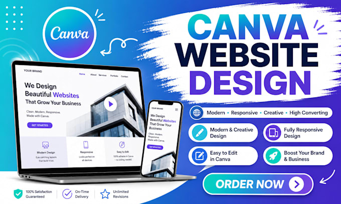 premium canva website design, business website, portfolio website, web design