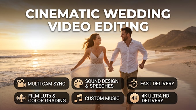 do cinematic wedding video editing and color grading
