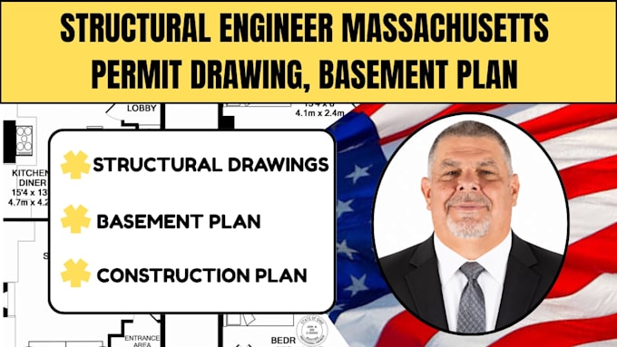 structural engineer massachusetts permit drawing, basement construction plan