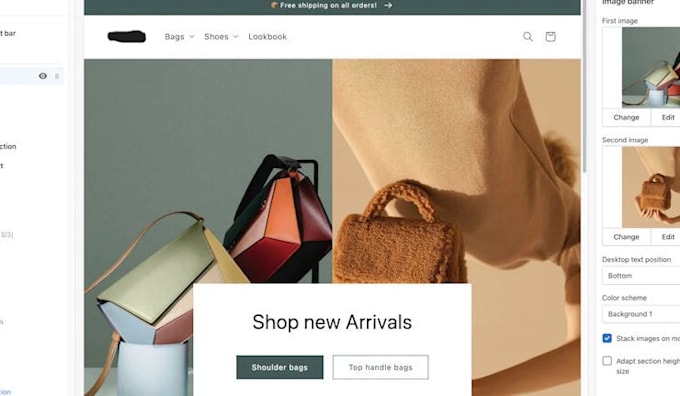 create or edit your shopify store