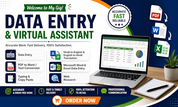 professional data entry, PDF to word, typing and translation