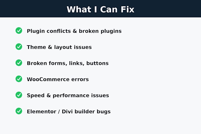 fix wordpress website issues and bugs