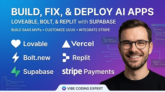 build, fix and deploy lovable ai, bolt or replit apps with supabase