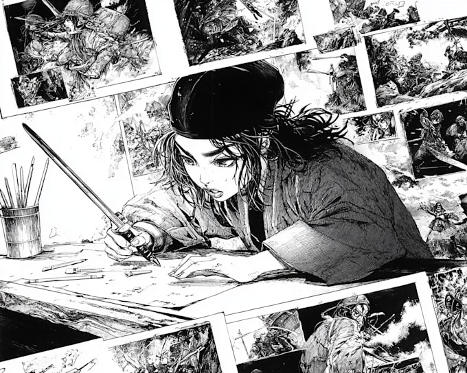 draw professional comic book pages and graphic novel art