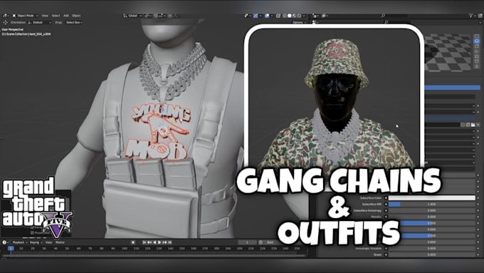 develop fivem custom ped , fivem clothing, custom tattoo, chain, fivem mlo, map
