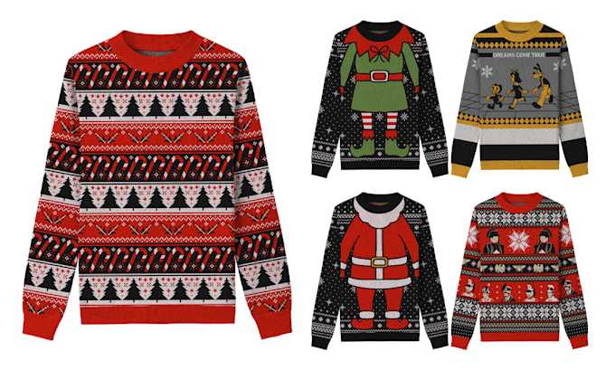 make custom ugly sweater pattern for knit machine and print