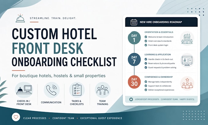 create a custom hotel fd onboarding and training checklist