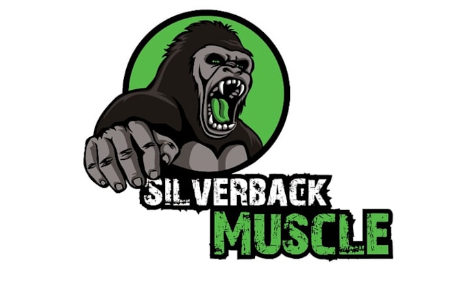 create a sports training logo for silver back muscle
