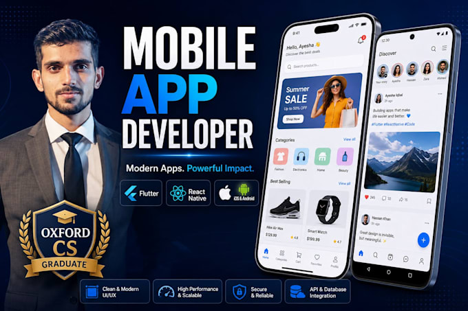 be your expert flutter and react native mobile app developer