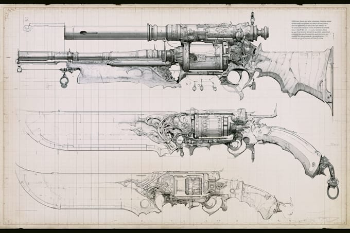 design unique weapons illustrations