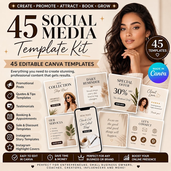design 45 social media templates