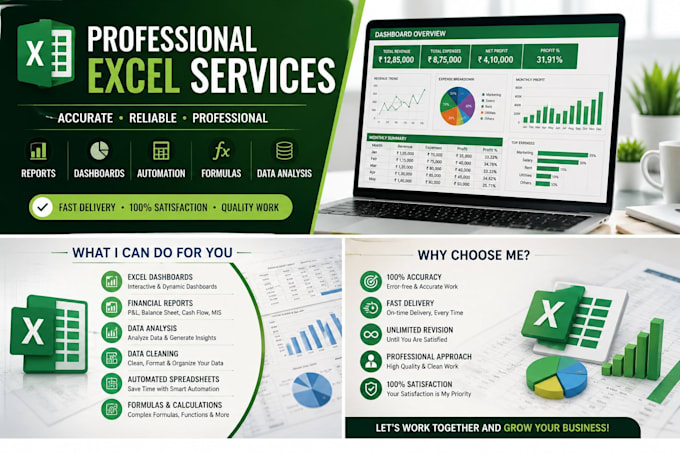 create advanced excel reports, dashboards and formulas