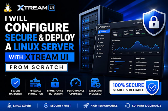 configure, secure, and deploy a linux server with xtream UI from scratch