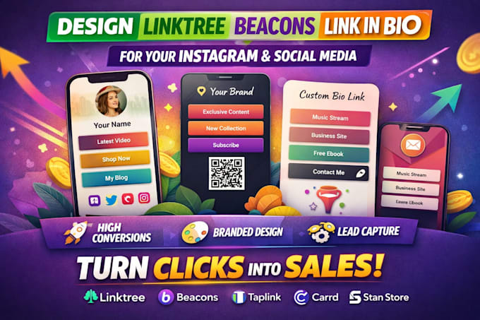 create linktree beacons taplink link in bio landing page for instagram bio