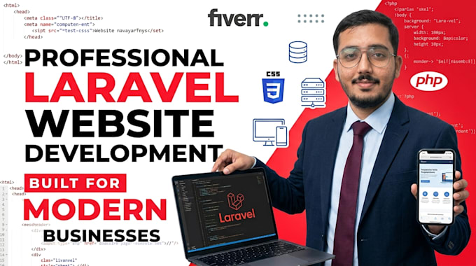 build a modern responsive website using HTML CSS and laravel
