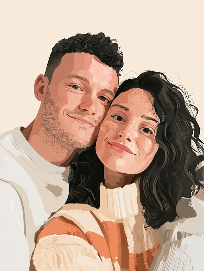 draw couple portrait illustration
