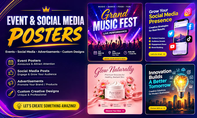 create eye catching social media posts and professional designs