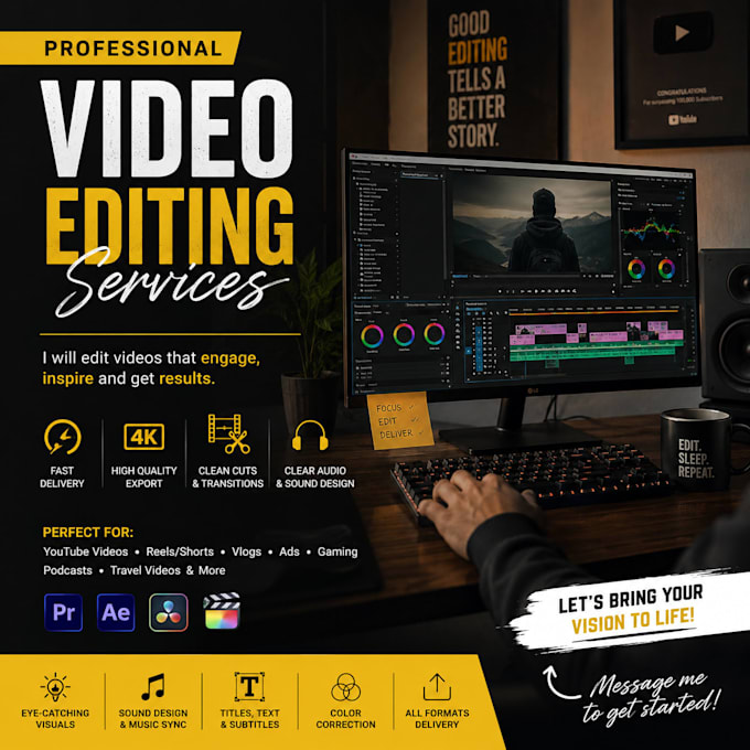 professionally edit your youtube long videos