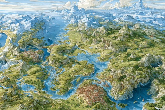 draw fantasy map illustration