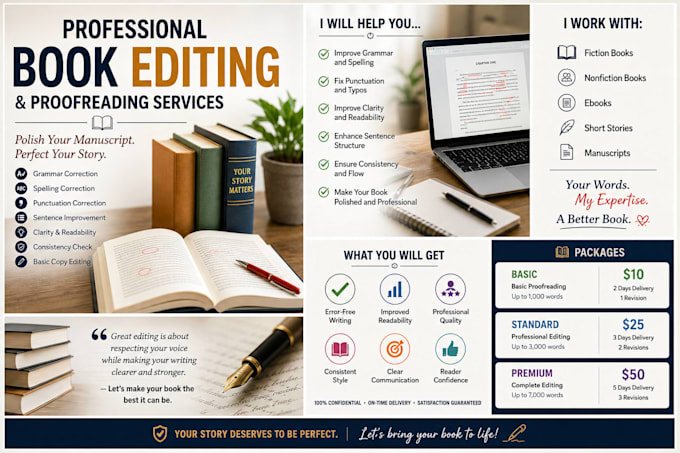professionally edit and proof read your book