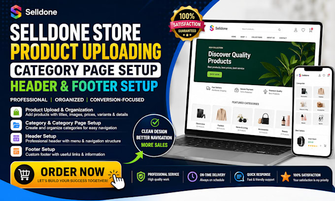 redesign selldone store product uploading category page setup header footer
