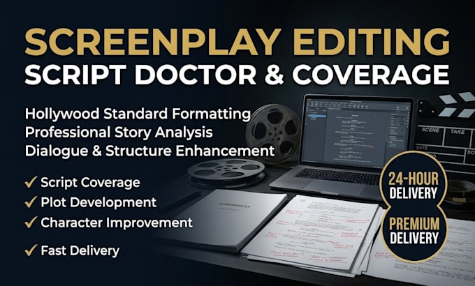 edit, proofread, format and provide screenplay coverage for scripts