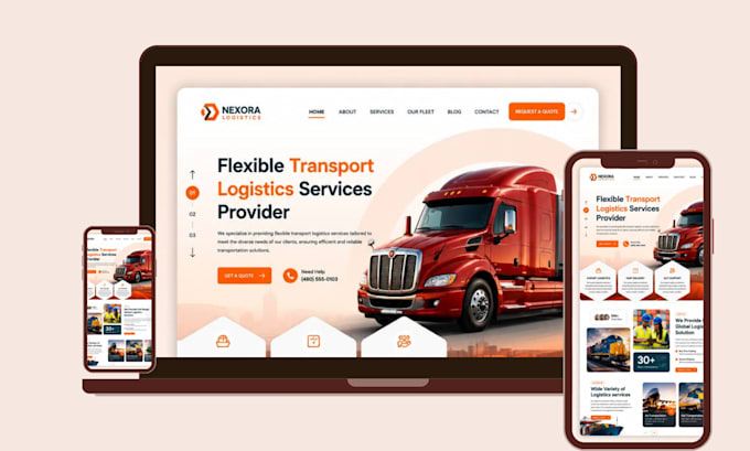 design autotransport website logistics website moving website