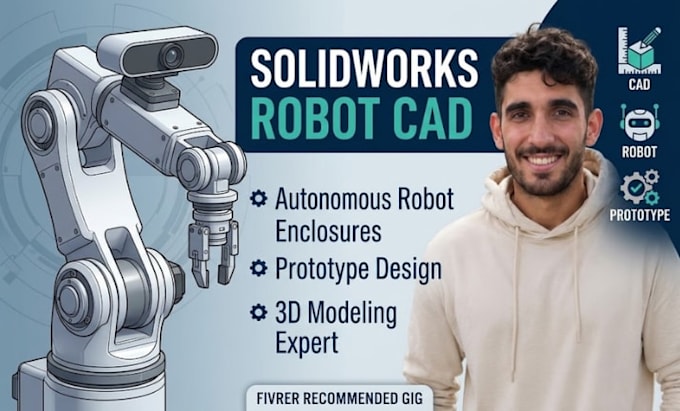 do robot cad, autonomous robot enclosure, robot prototype cad, solidworks expert