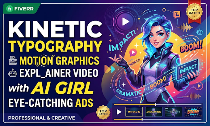 do minimalist kinetic typography, motion graphics animated explainer video
