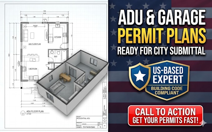 design adu plans and garage conversion drawings for permit
