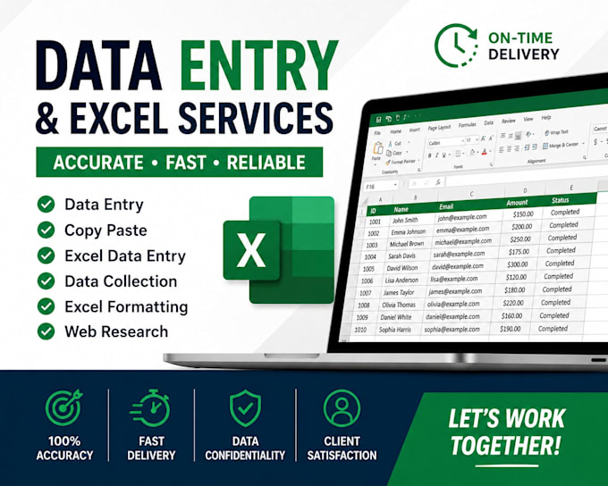 provide accurate data entry and excel services