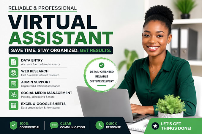 be your virtual assistant for data entry, research and social media
