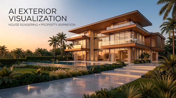 create ai exterior visualization, house rendering and property animation