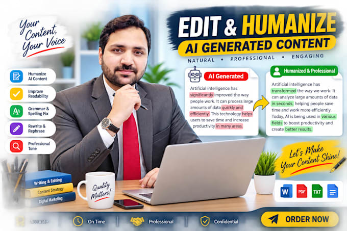 humanize and professionally edit ai generated content