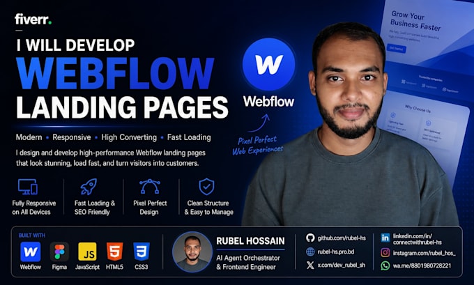 convert your figma design to a responsive webflow website