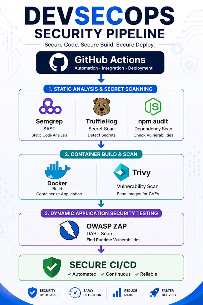 set up a devsecops security pipeline with github actions