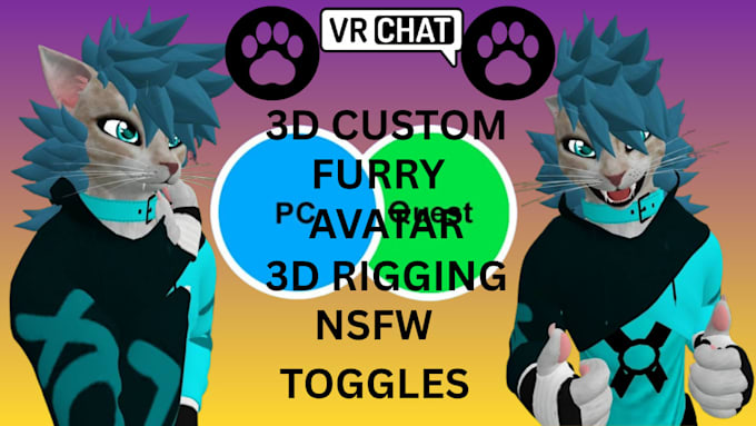 create a custom furry vrchat avatar for PC and quest