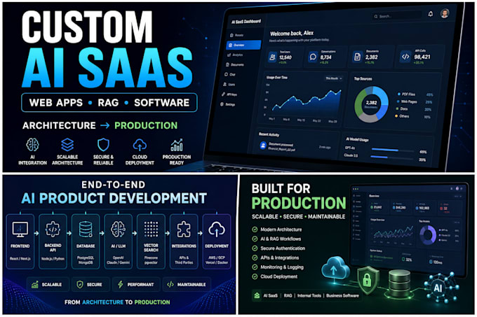 build a custom ai saas web app, rag application or ai software