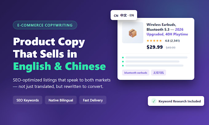 write and localize your ecommerce product listings and marketing copy