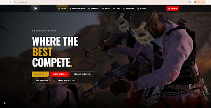 create a custom website for the game rust