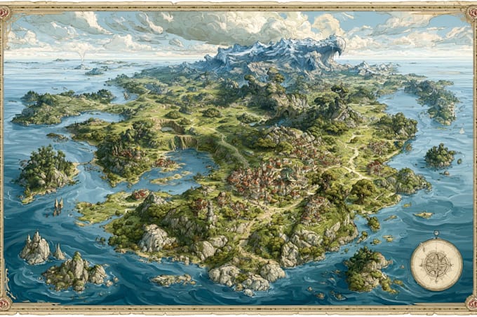 fantasy map illustration for map