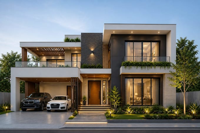 do 3d exterior design and realistic 3d rendering for house