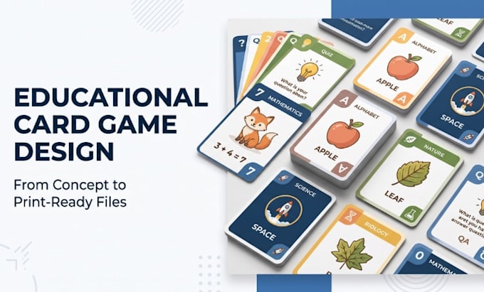 design educational card games, learning cards and printable decks