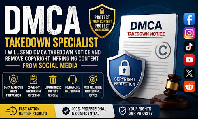 takedown copyright content from social media
