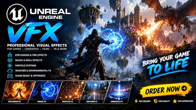 create unreal engine vfx and unity game vfx effects