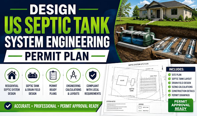 design US septic tank system engineering permit plan