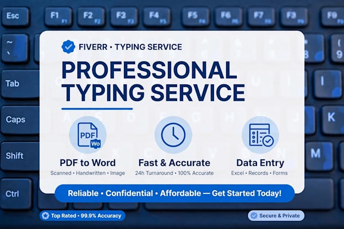 be your fast typing expert for PDF to word and document retyping