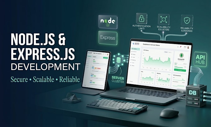 develop node js express js rest api backend